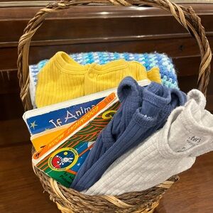 Baby Onesies and Books Gift Basket